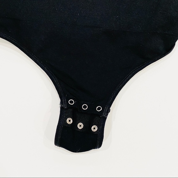 NWOT Yummie by Heather Thomson Ruby Scoop Neck Black Thong Bodysuit - Picture 4 of 7